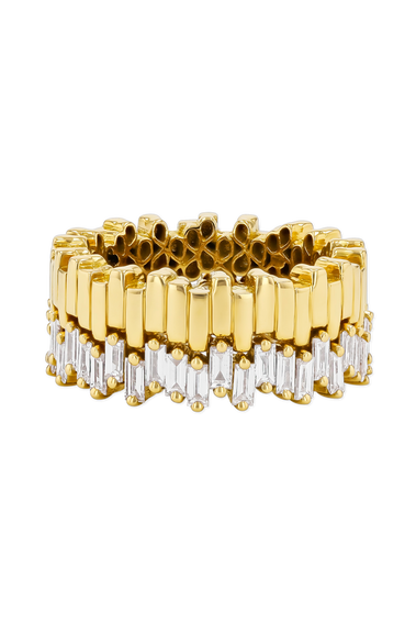 Golden Midi Stacker Diamond Eternity Band