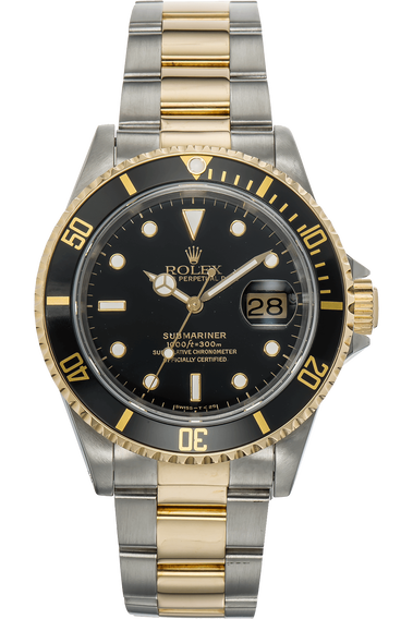 Submariner Tritium Dial Lug Holes Circa 1991 Yellow Gold and Stainless Steel Automatic