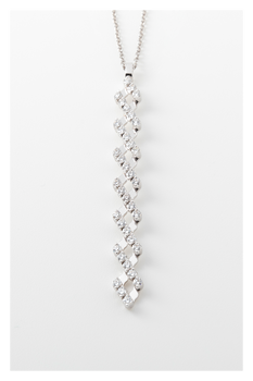 Brevetto 5-row Multi Size Pendant in White Gold