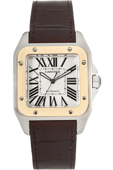 Santos 100 Yellow Gold and Stainless Steel Automatic