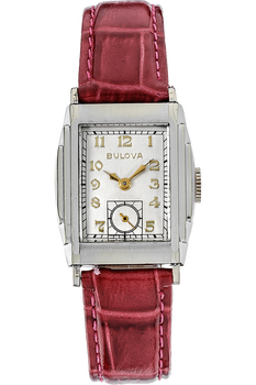 Vintage Bulova Circa 1940s White Gold-Plated Manual