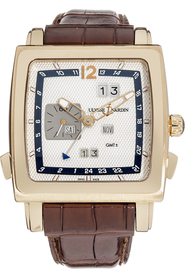 Quadrato Dual Time Perpetual Rose Gold Automatic