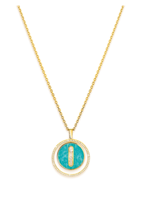 Bucherer Exclusive Lucky Move Amazonite MM Pendant in Yellow Gold