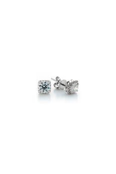 Center of My Universe Cushion Halo Earring &#40;0.58 ct&#41;