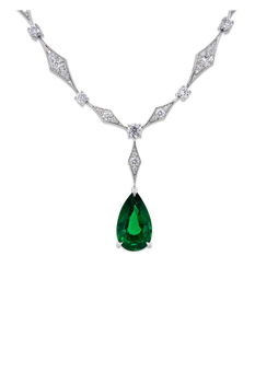 Pear Shape Emerald Necklace