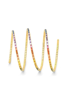 Three Row Rainbow Coil Bracelet 7.05 ct.