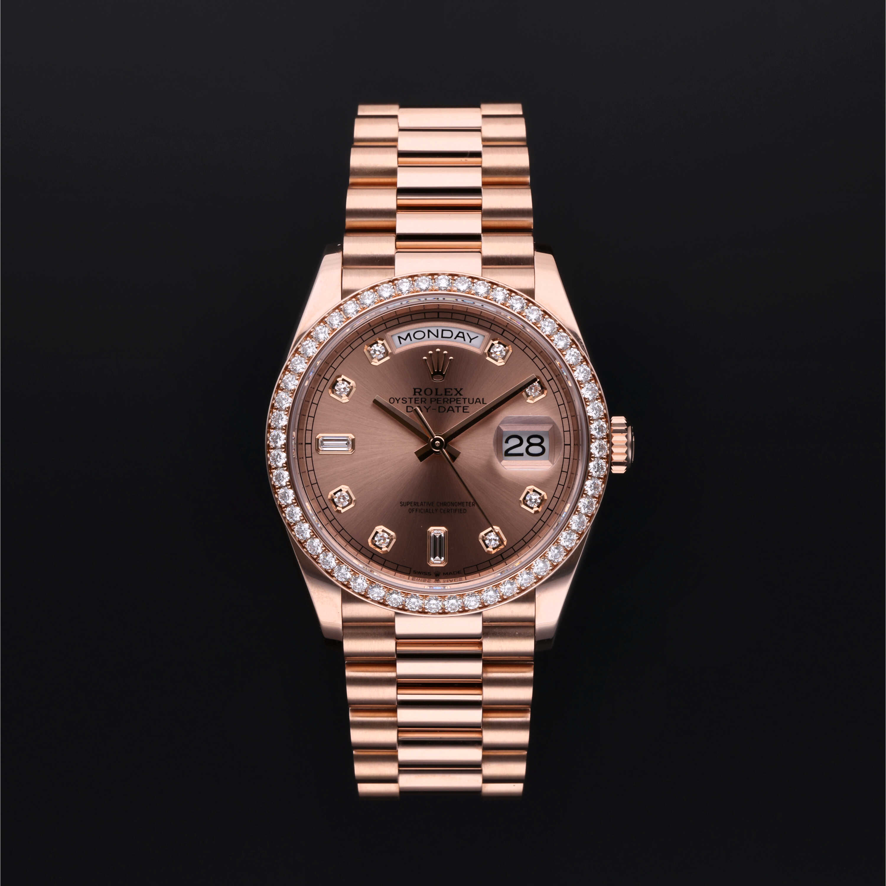 Montgomery Långiver Botanik Rolex Certified Pre-Owned Day-Date 36 mm in Everose Gold, 128345RBR |  Tourneau | Bucherer