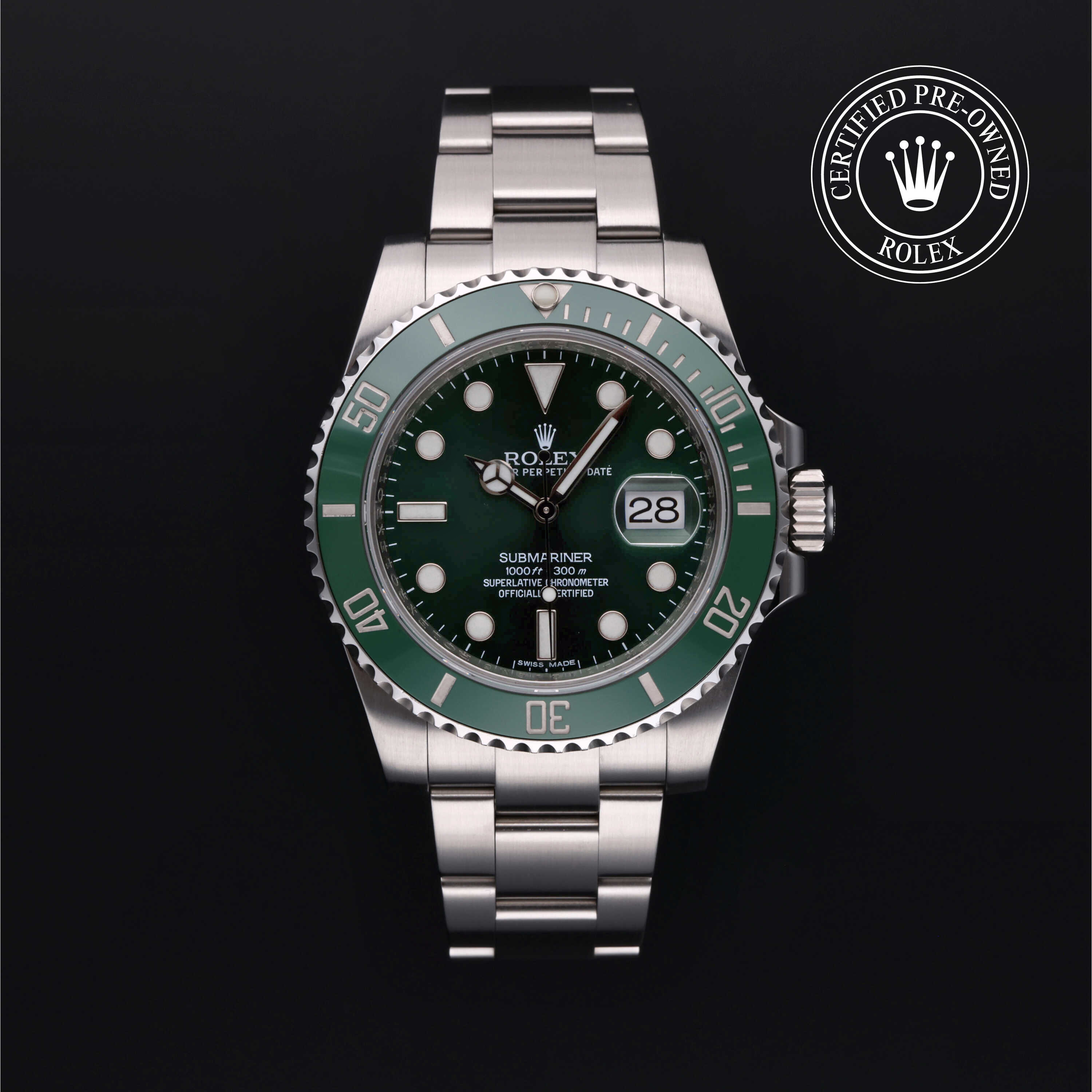 Buy Genuine Used Rolex Submariner Date 116610LV Watch - Green Dial