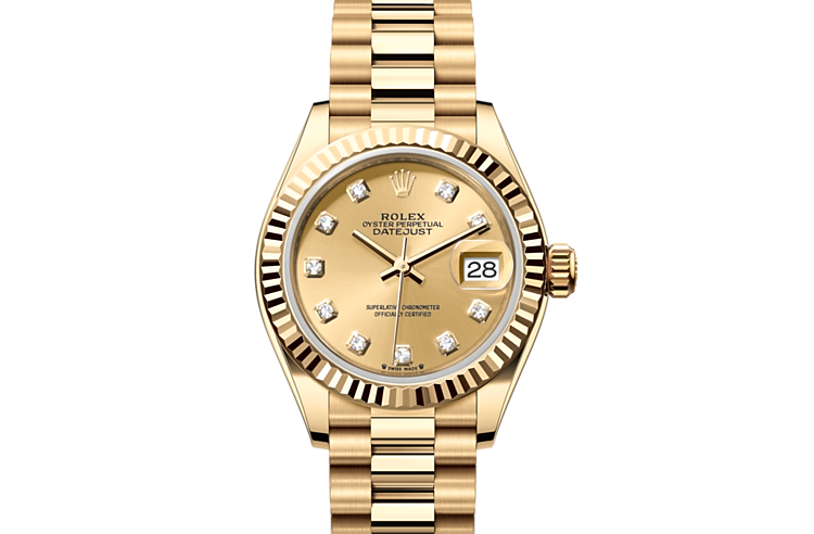 Rolex Lady-Datejust in 18 kt yellow gold, M279178-0017 | Tourneau ...