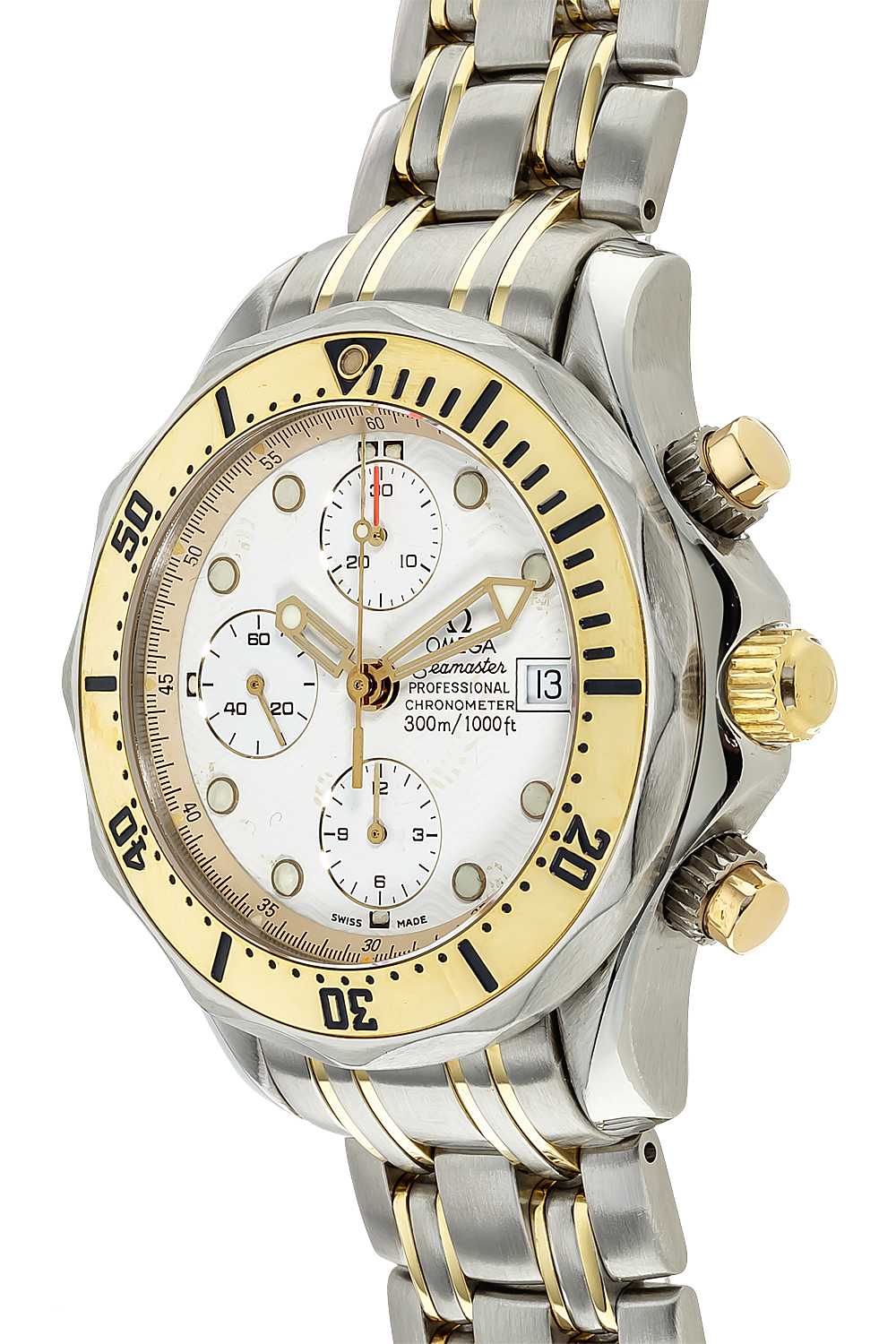 OMEGA クロノグラフ イエロー ホワイト Omega Seamaster Steel and Gold (two tone) 2398.20.00 | Stock 11073