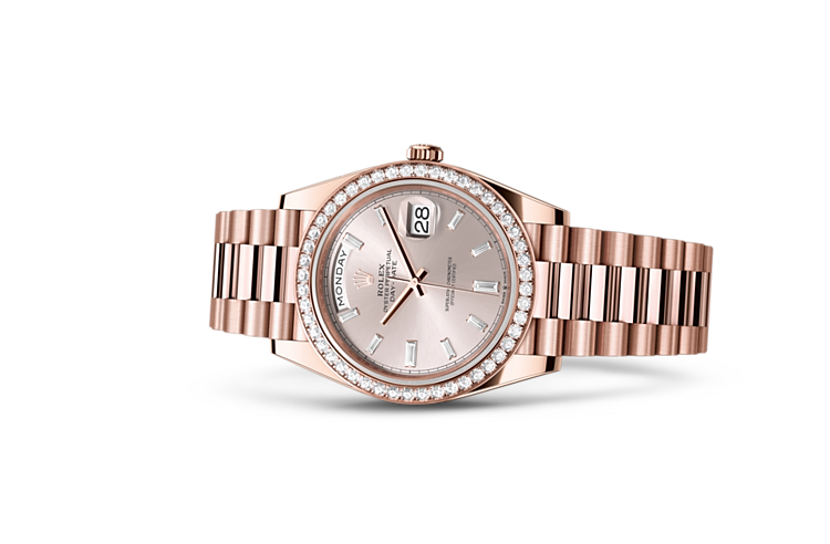 Rolex day date 40 rose gold sundust dial clearance