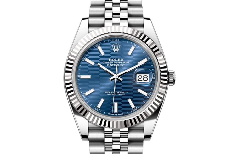 Pre - Owned ROLEX Oyster Perpetual 41 with a bright blue dial and