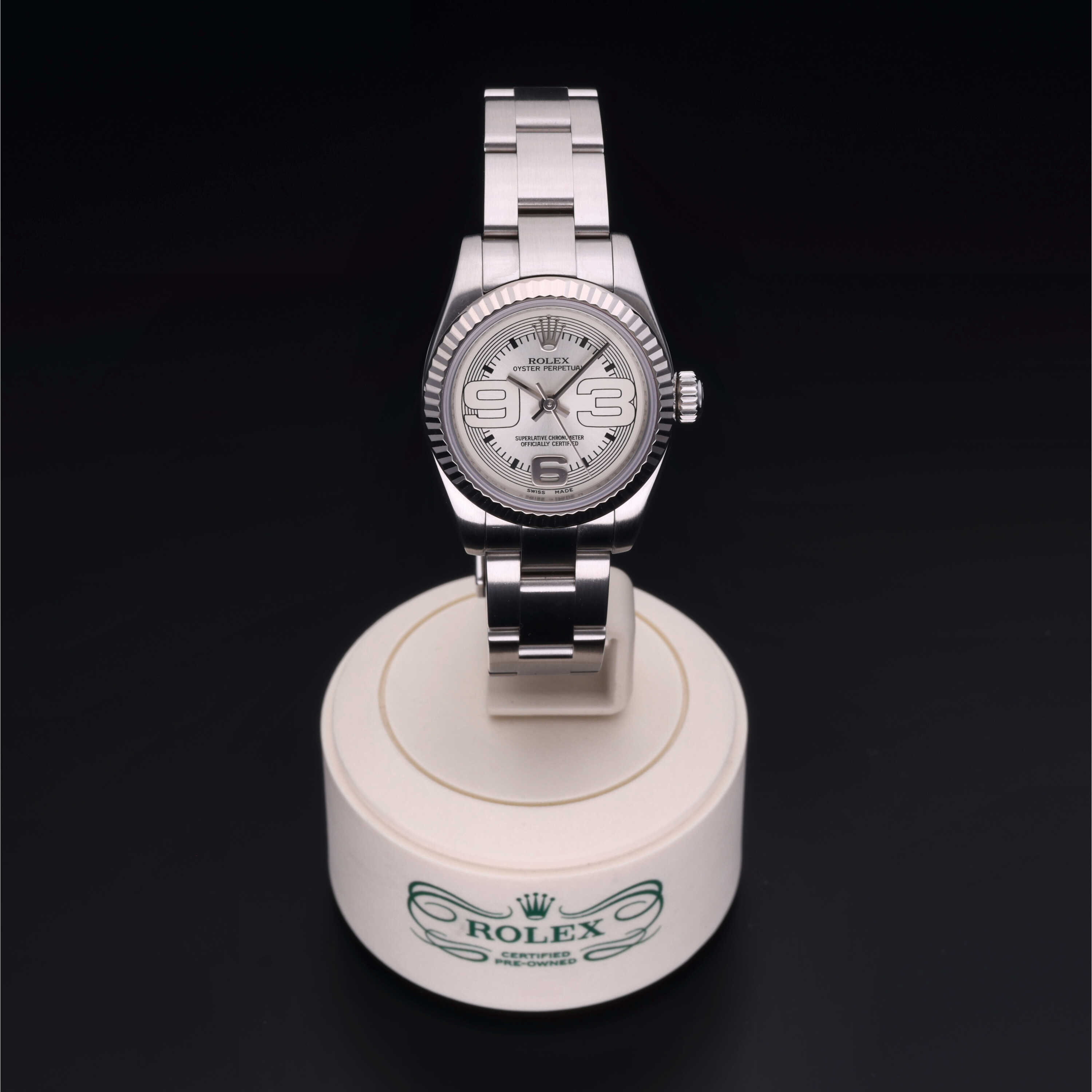 Rolex Certified Pre Owned Oyster Perpetual 26 mm in White Rolesor 176234 Tourneau Bucherer