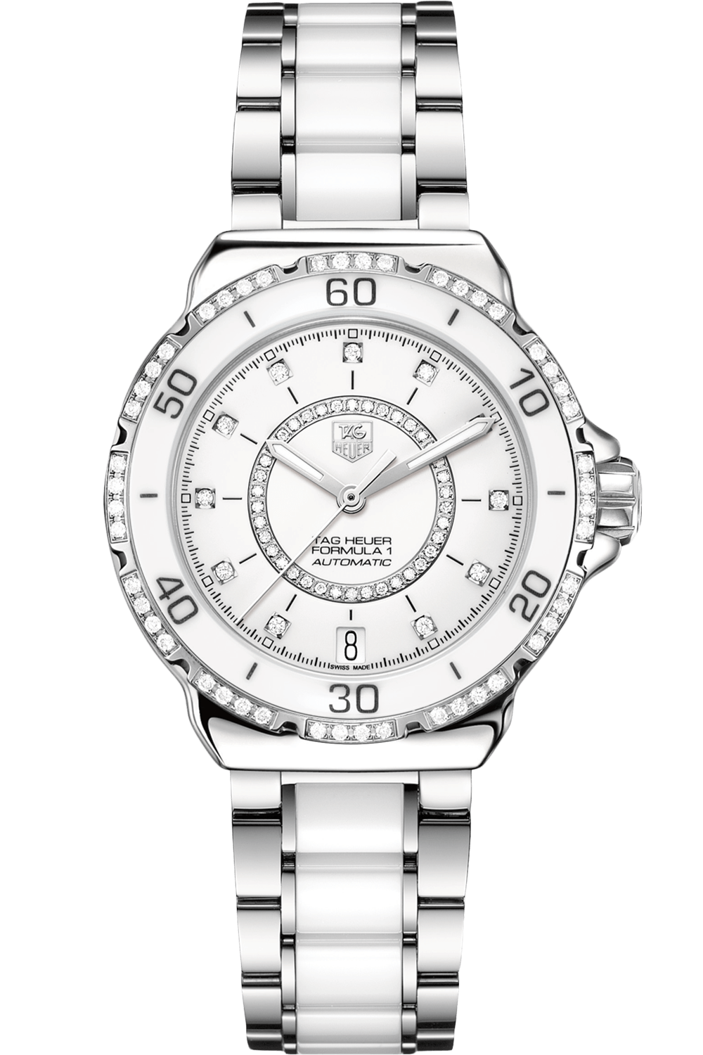 Tag heuer ladies formula 1 white ceramic diamond shop