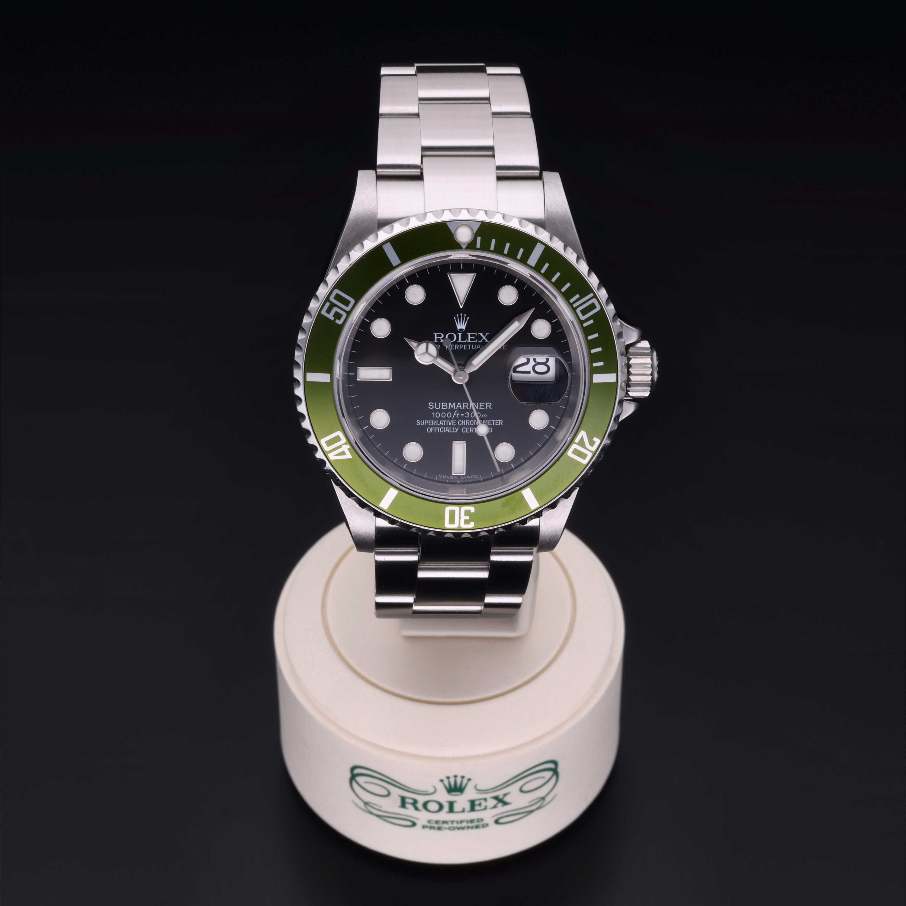Rolex submariner deals green second hand