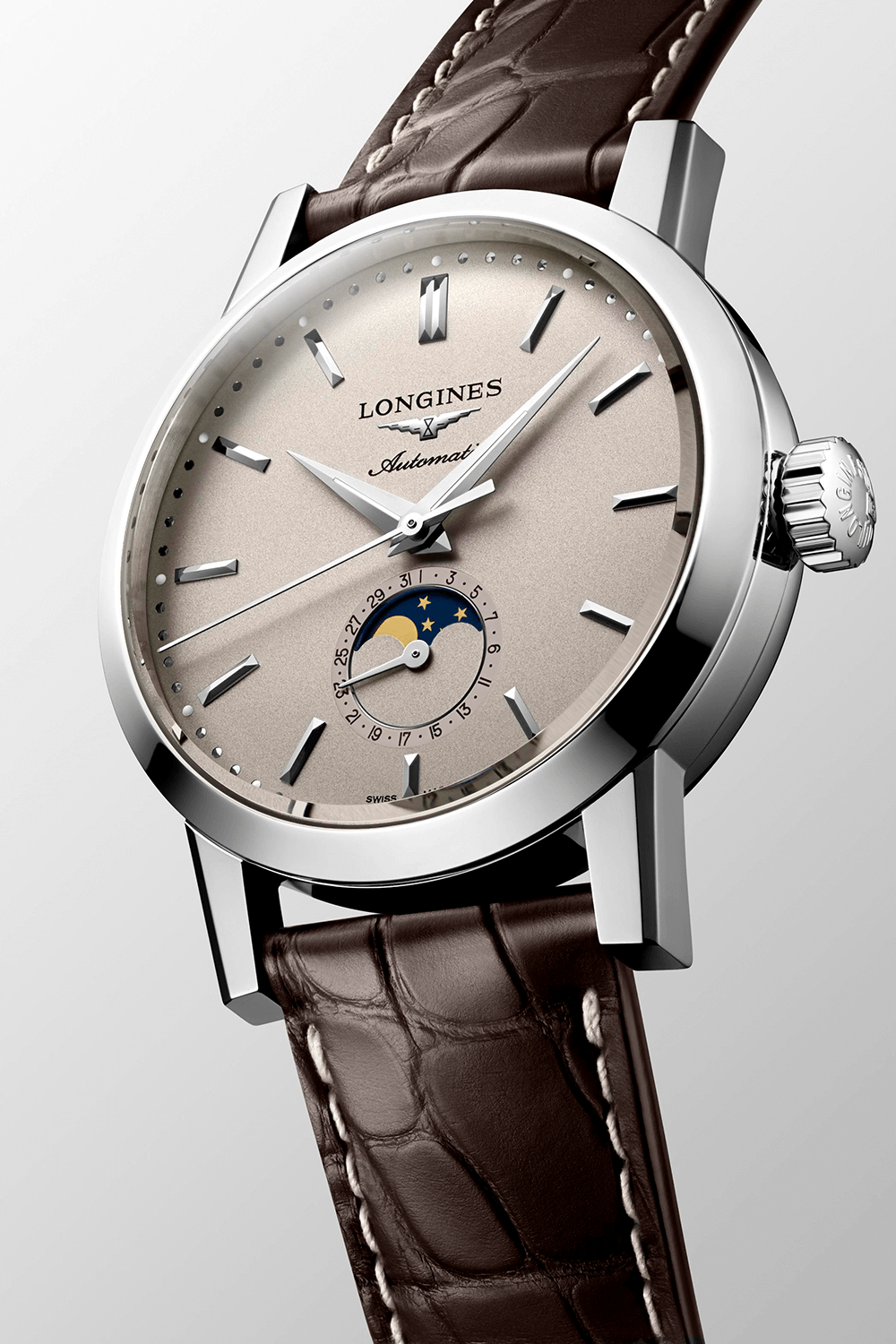 Longines 1832 40mm Moonphase Alligator Strap (L4.826.4.92.2)