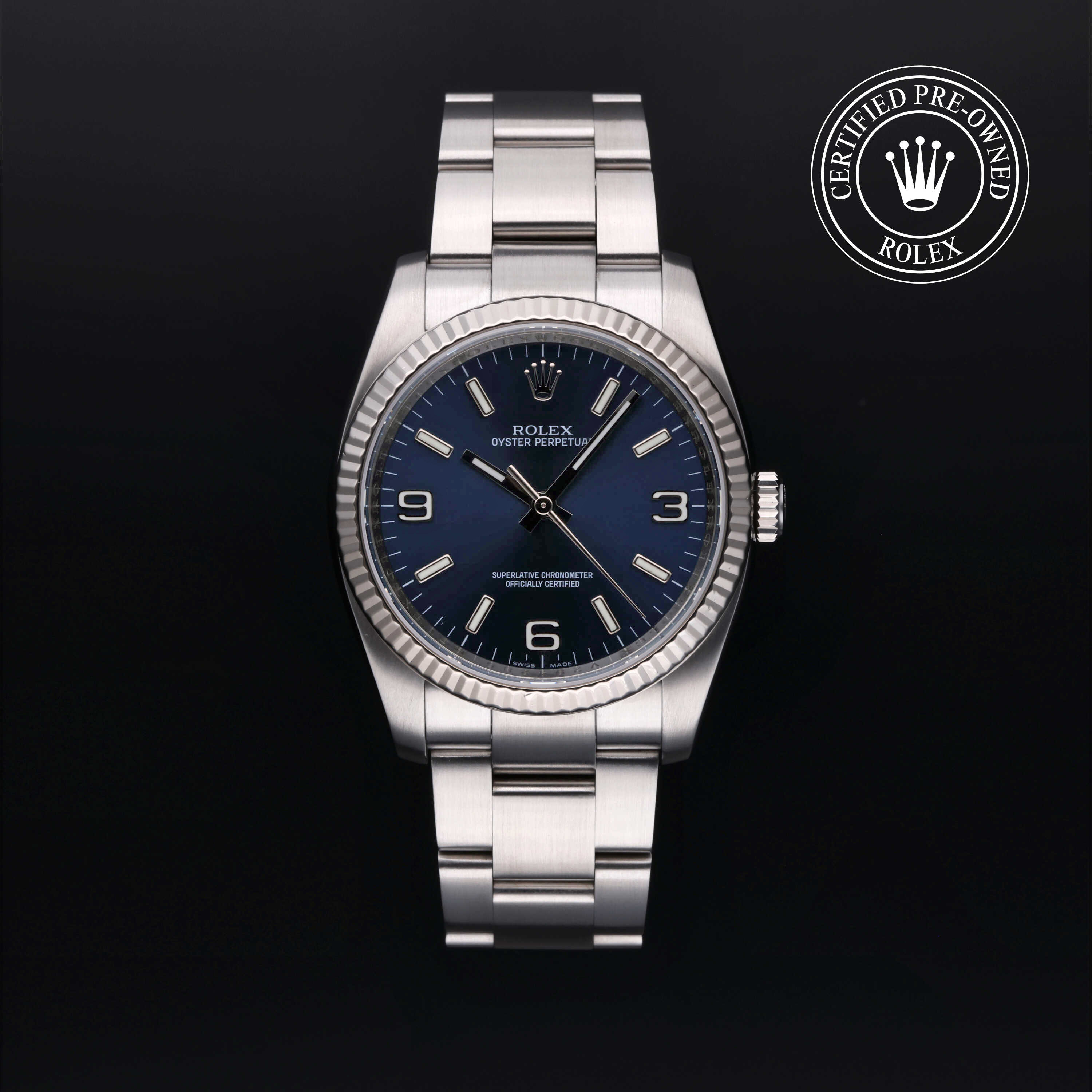 Rolex oyster perpetual datejust superlative chronometer officially certified stainless steel top