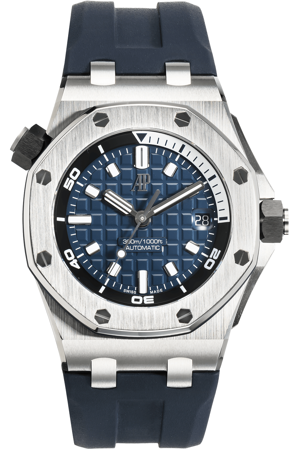 AUDEMARS PIGUET ROYAL OAK OFFSHORE DIVER Ref-15703ST Steel Box Papers  Bj-2019 Like New Unworn Steel Bracelet