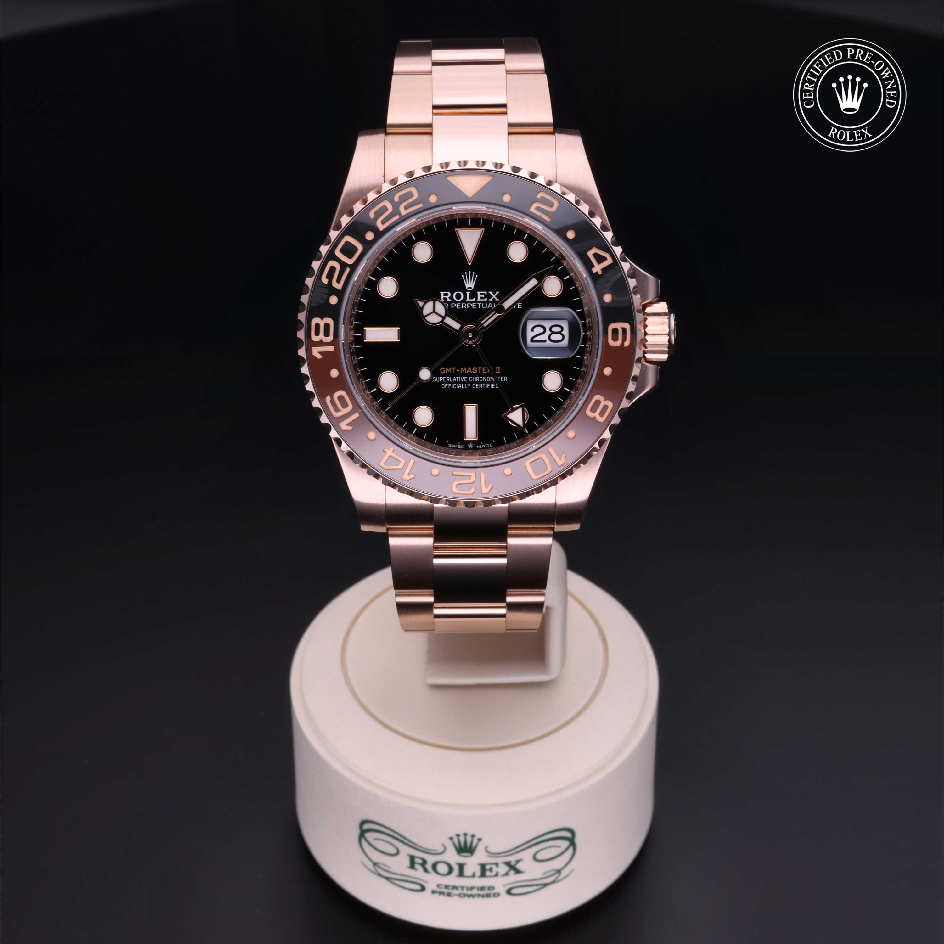 Rolex gmt pink gold hot sale