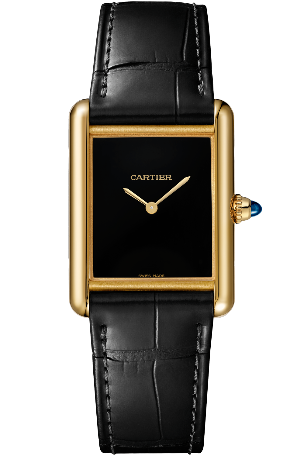 CRWGTA0091 - Tank Louis Cartier watch - Large model, hand-wound mechanical  movement, yellow gold, leather - Cartier