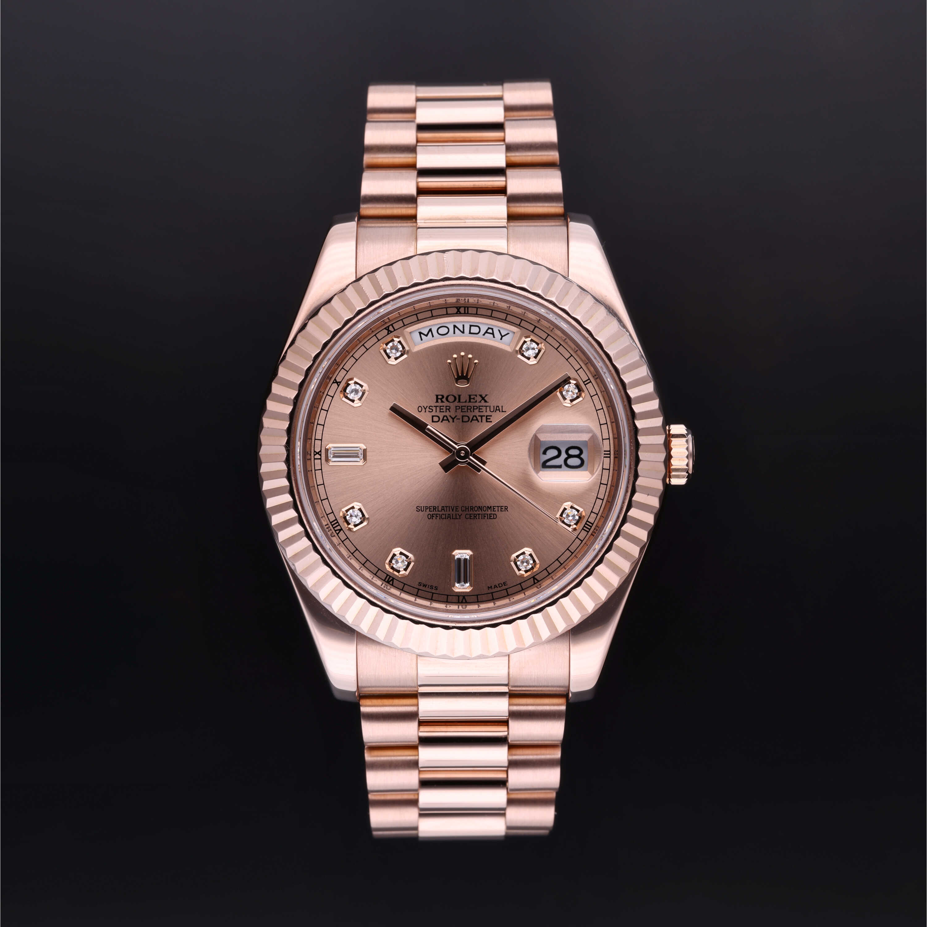 Rose gold day date 41 top