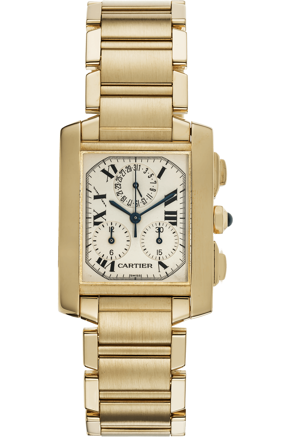 CARTIER TANK FRANCAISE AUTOMATIC LARGE MODEL STAINLESS STEEL AND YELLOW GOLD  WATCH MODEL REFERENCE 2302 — Garnier The Jewellers