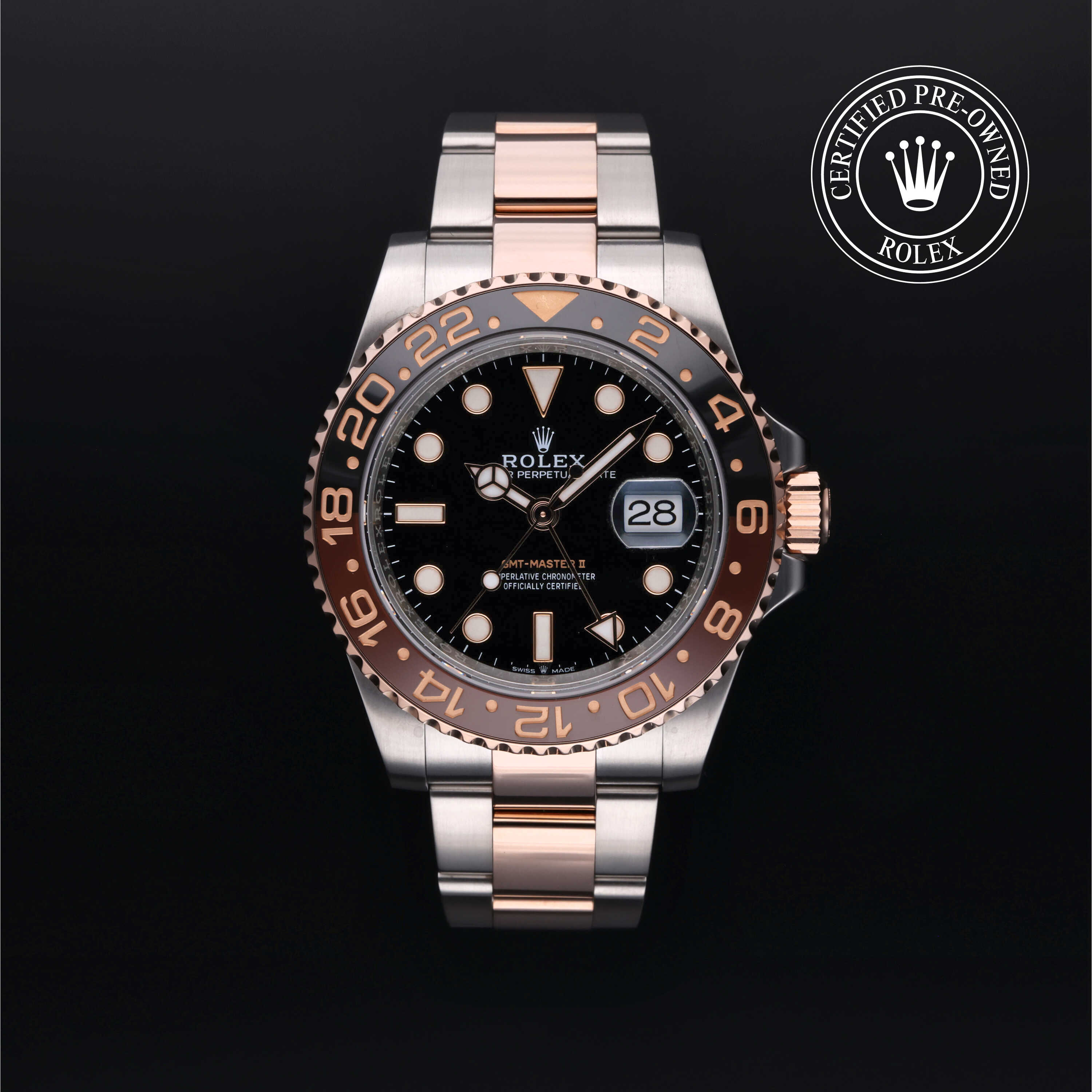 Rolex gmt master ii rose gold steel 2025