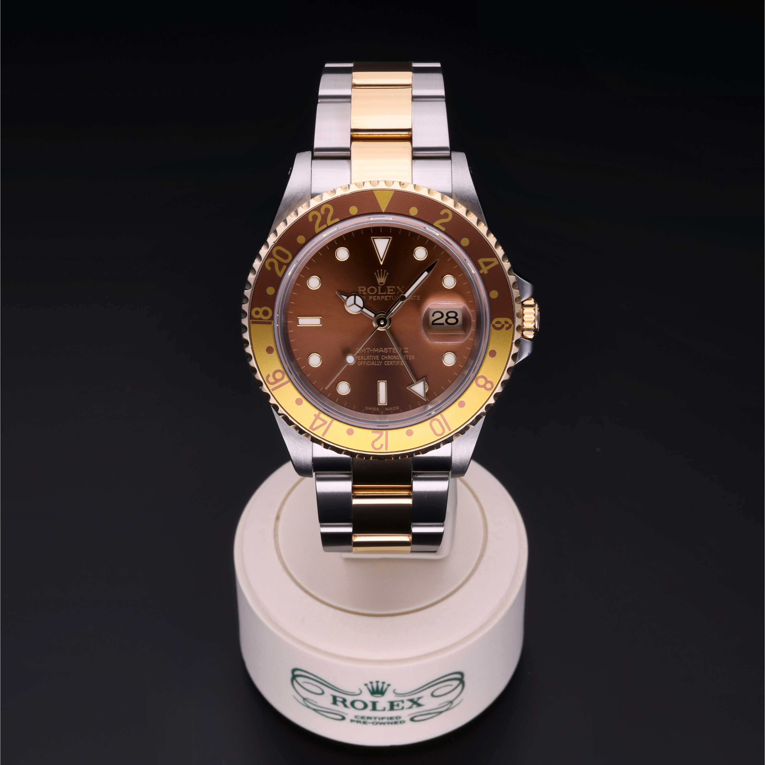 Rolex Certified Pre Owned GMT Master II 40 mm in Yellow Rolesor