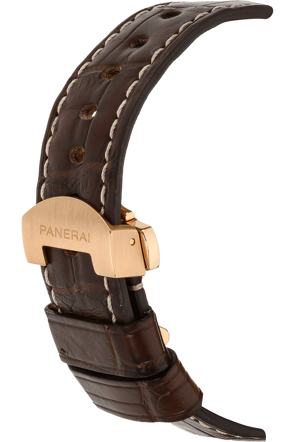 〇PANERAI ブラウン クロコダイルレザーベルト YZ5903 Dark Brown Croco Grain Italian Leather Strap for Panerai | Strapcode