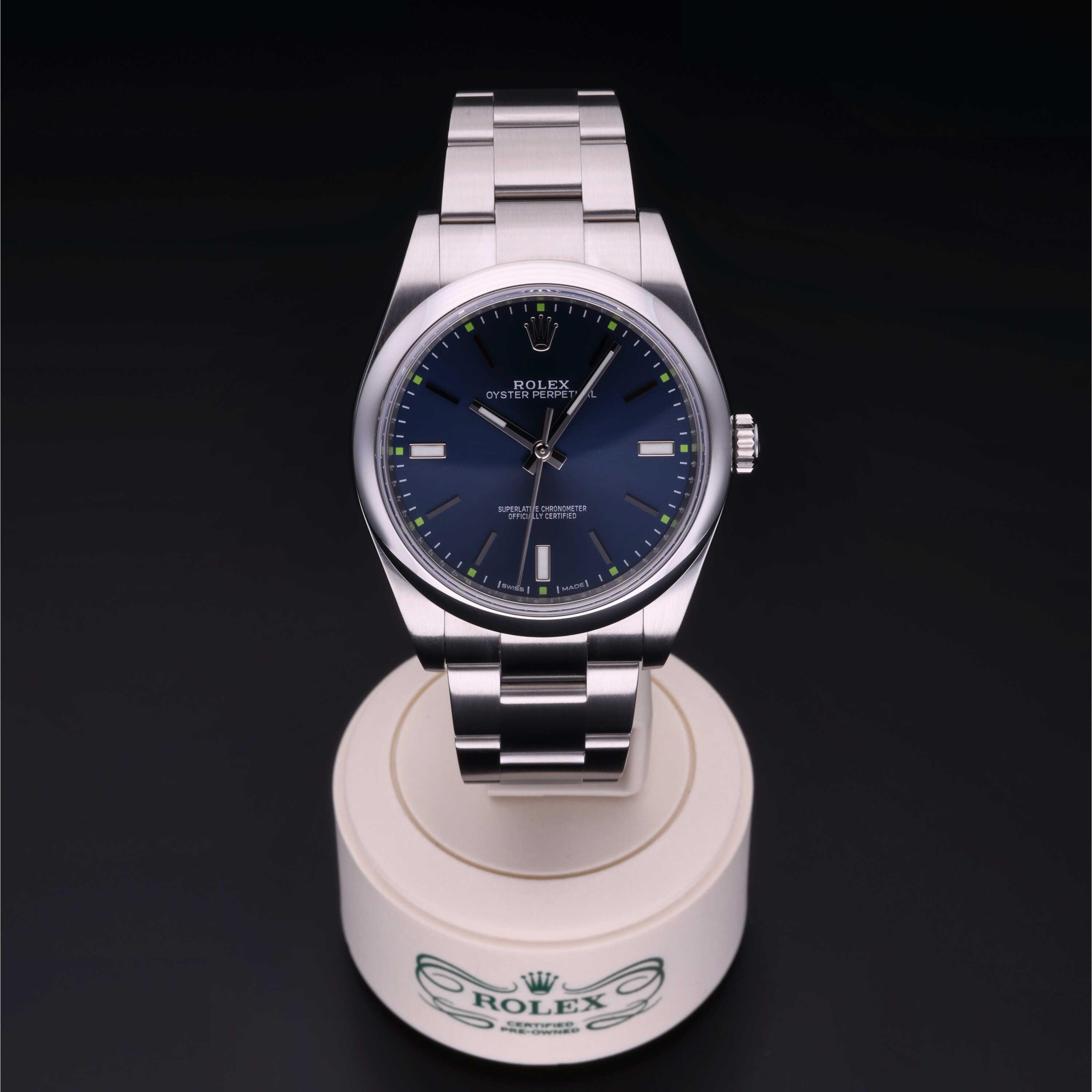 Oyster perpetual 39 blue deals