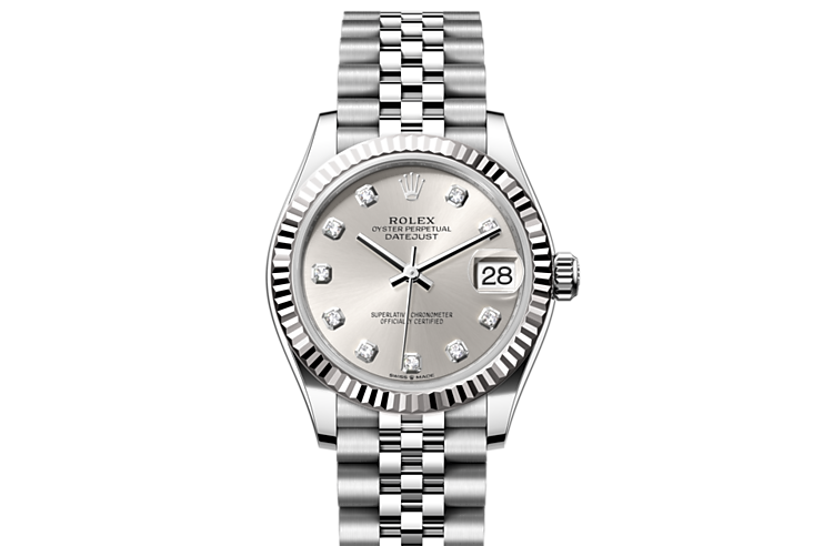 Rolex Datejust in White Rolesor combination of Oystersteel and