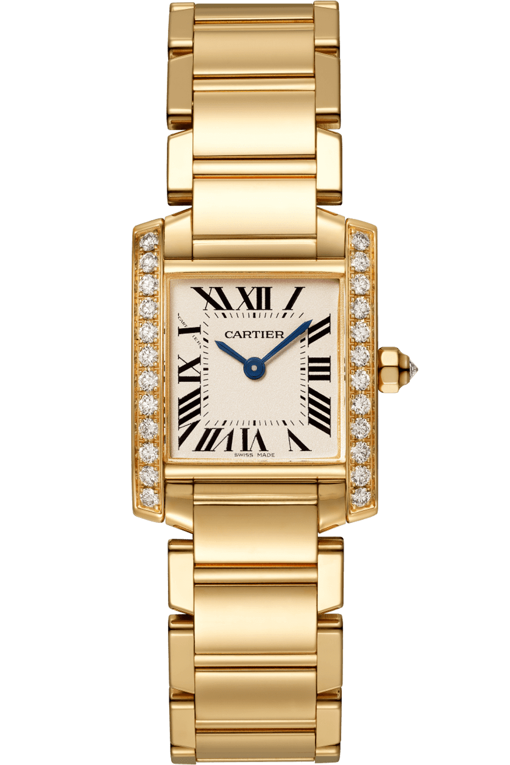 cartier gold watch with diamonds