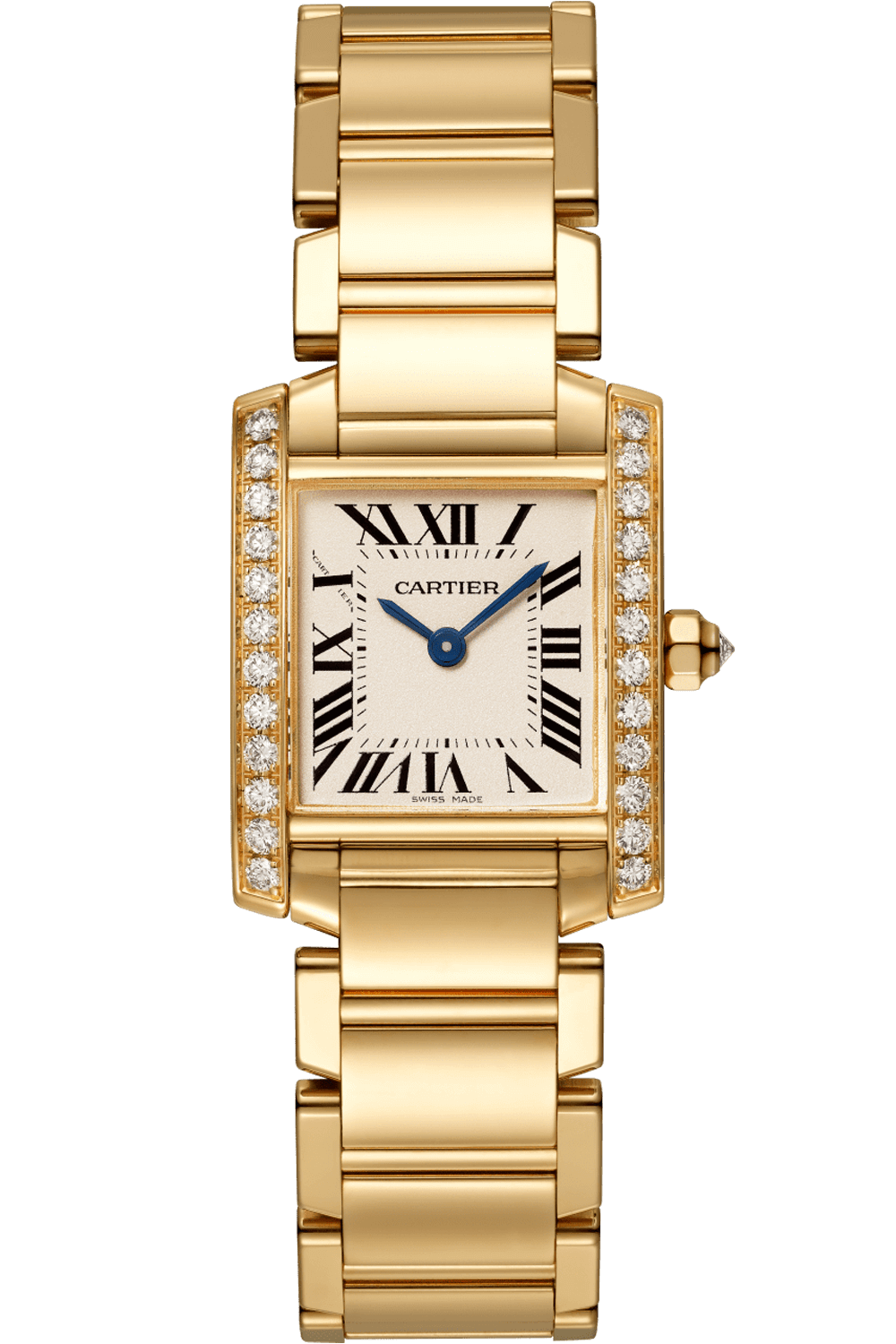 cartier tank francaise gold with diamonds