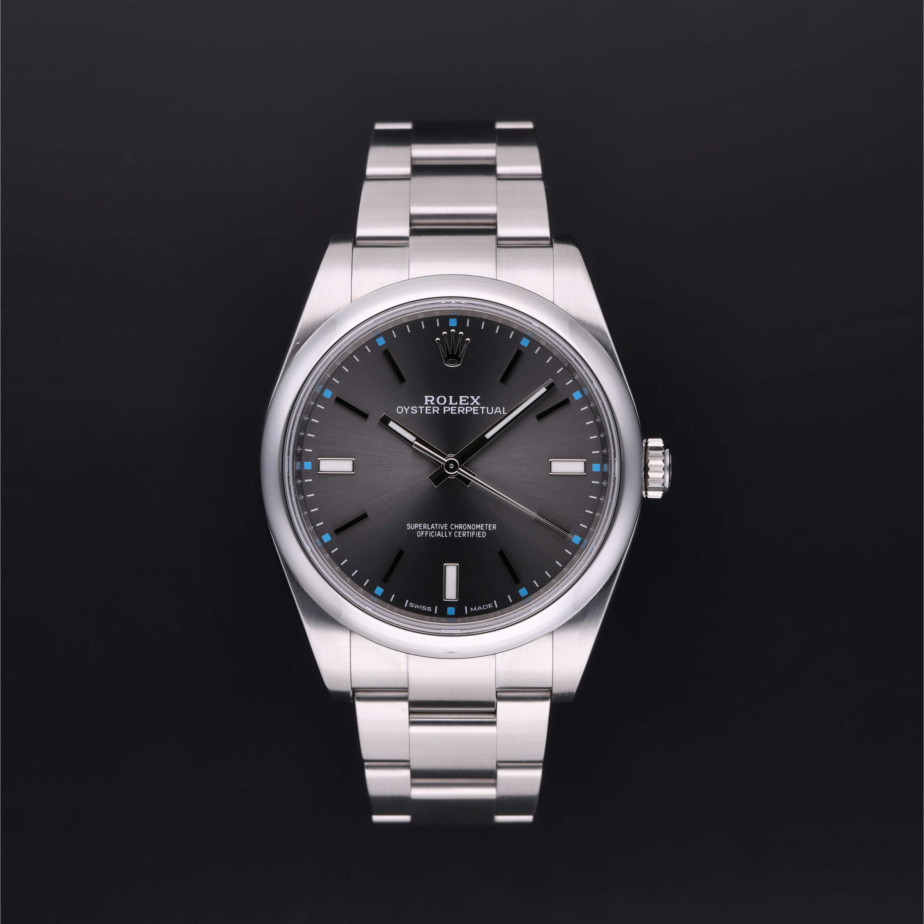 Rolex oyster perpetual shop 39mm dark rhodium