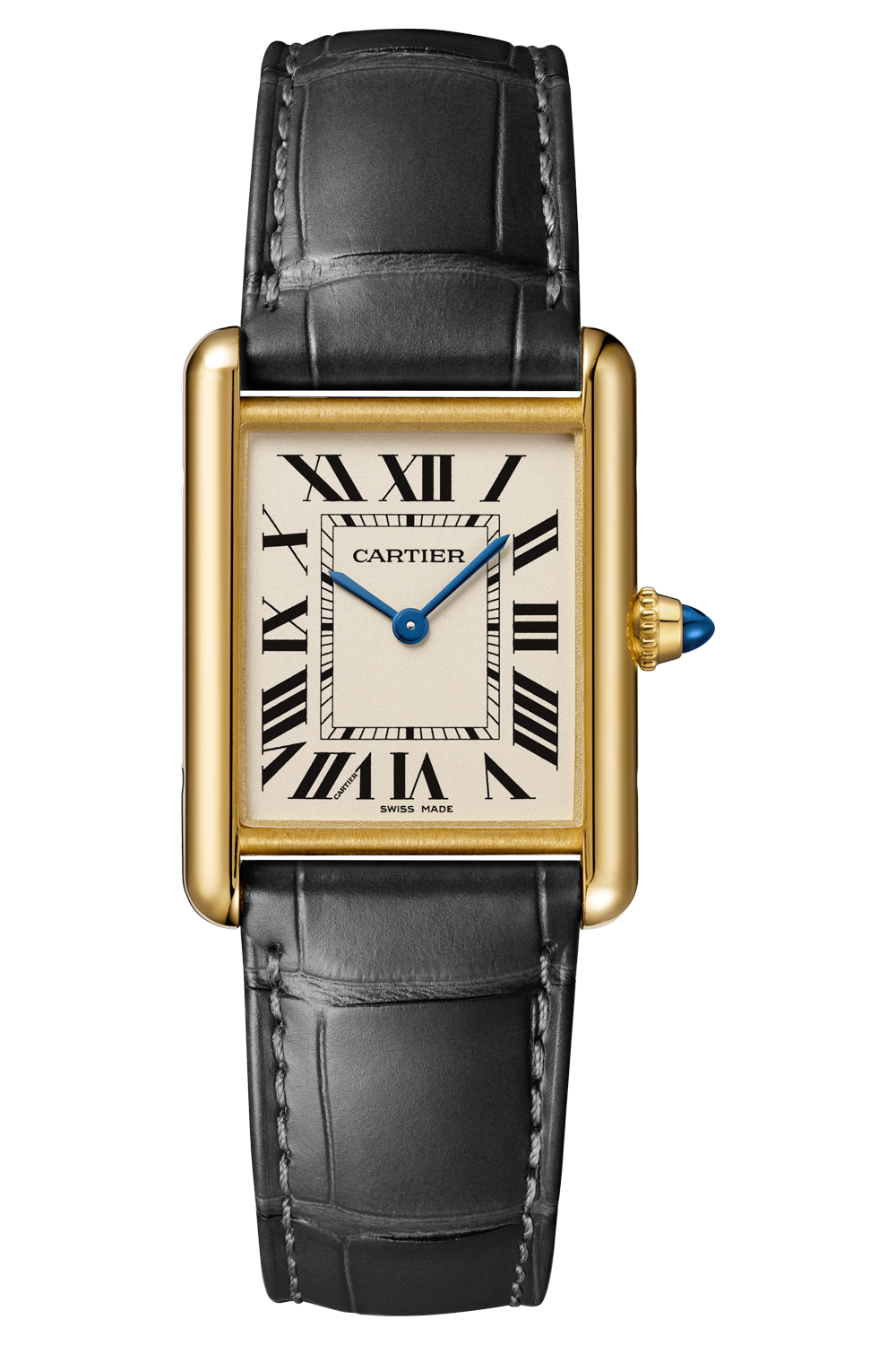 Cartier Tank Louis Small Yellow Gold Brown Strap Ladies Watch