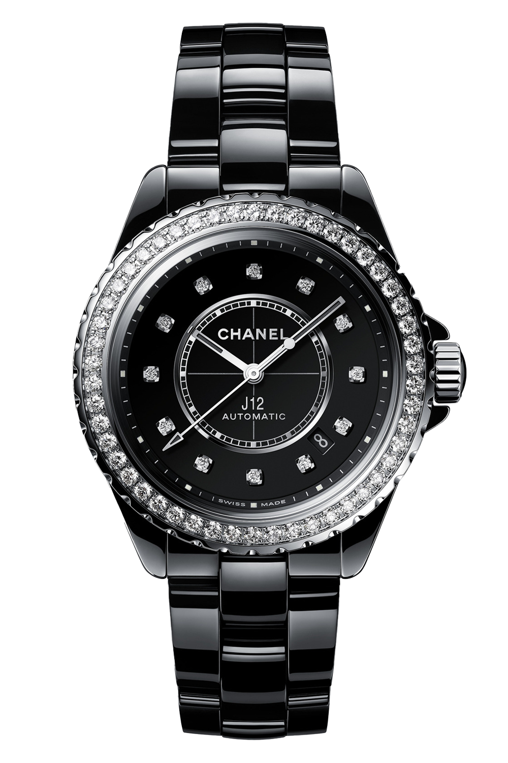 Chanel J12 Diamond Bezel Watch Caliber 12.1, 38 MM (H6526)