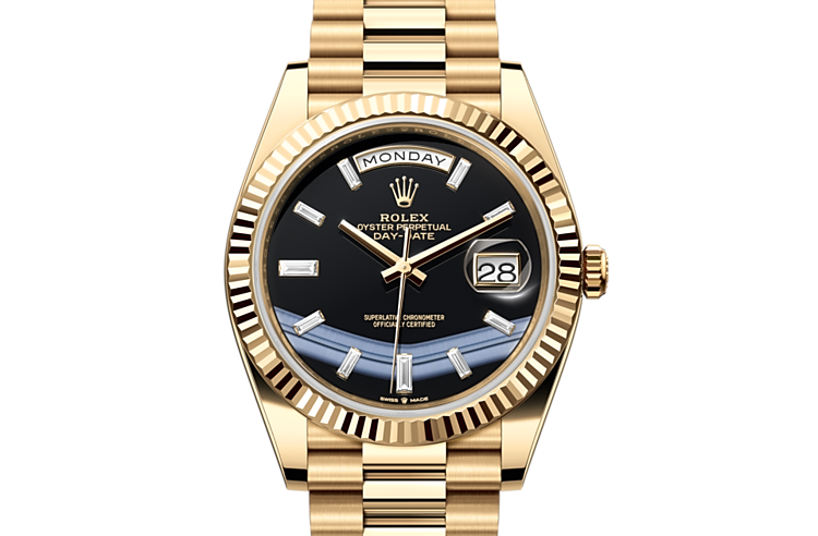 Rolex day top date gold black