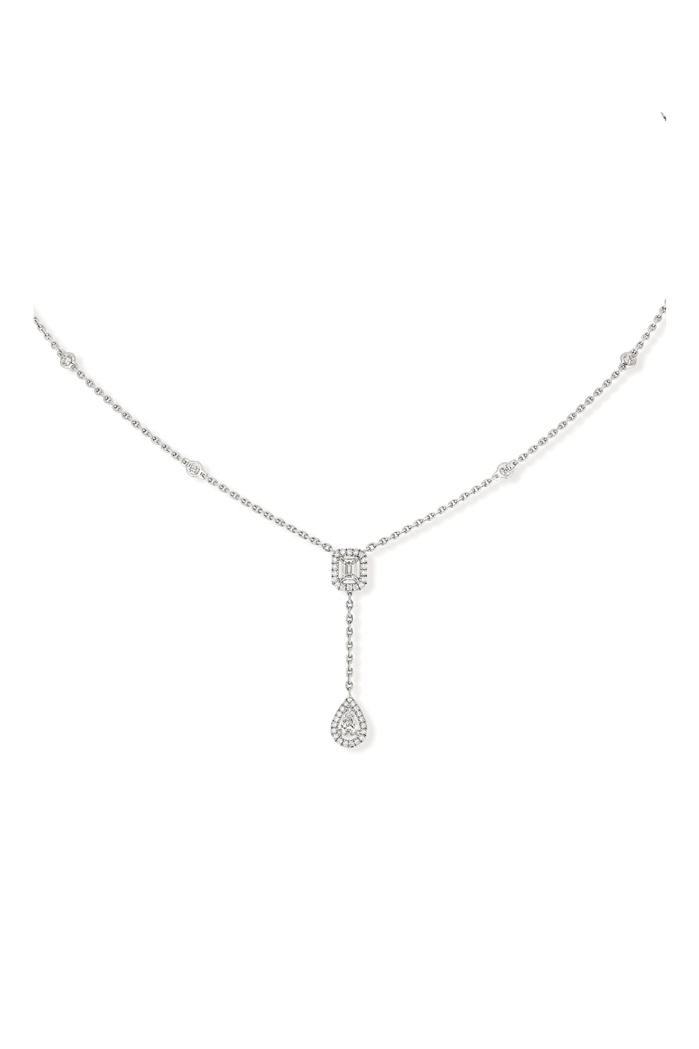 White Gold Diamond Tie Necklace 0,10ct My Twin