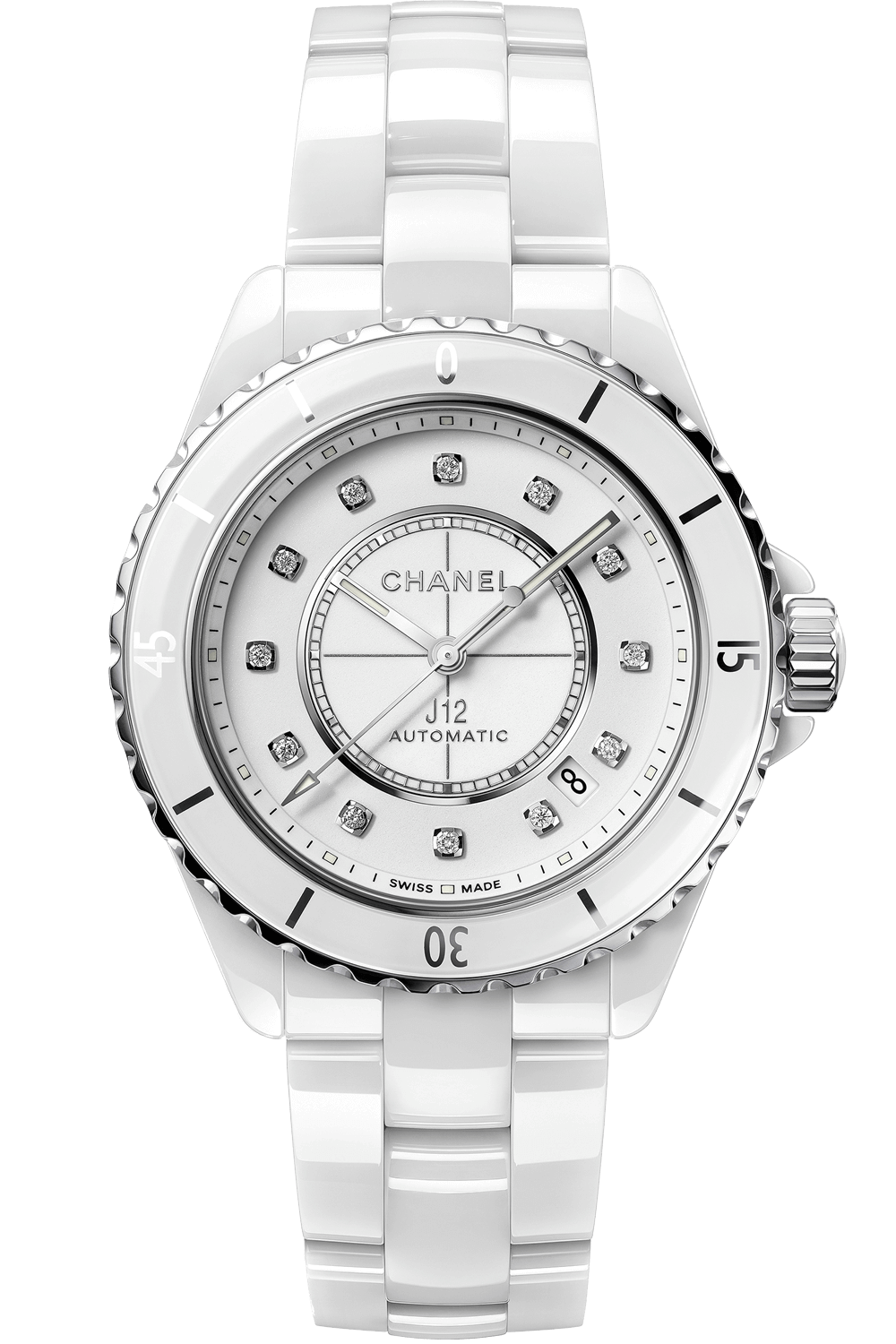 Chanel J12 Quartz White Dial Ladies Watch White H0968  Nice Bag
