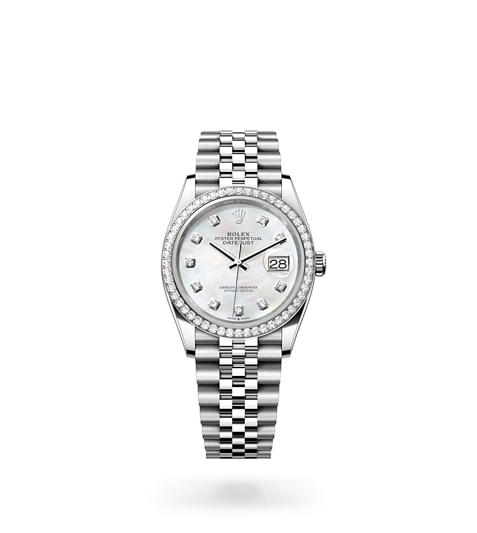 Rolex Datejust in White Rolesor combination of Oystersteel and