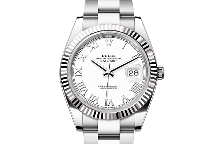 Rolex Datejust in White Rolesor combination of Oystersteel and