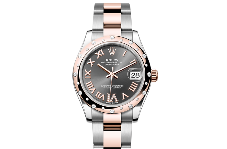 Rolex Datejust in Everose Rolesor combination of Oystersteel and