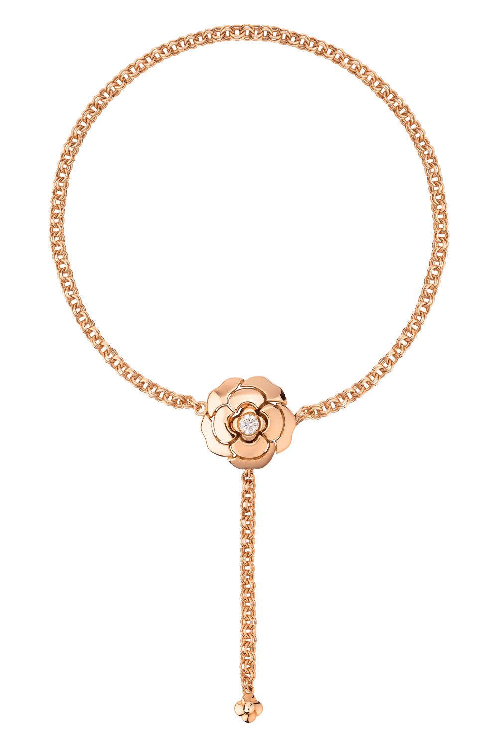 CHANEL 18K Rose Gold Diamond Extrait de Camelia Bracelet 1272115