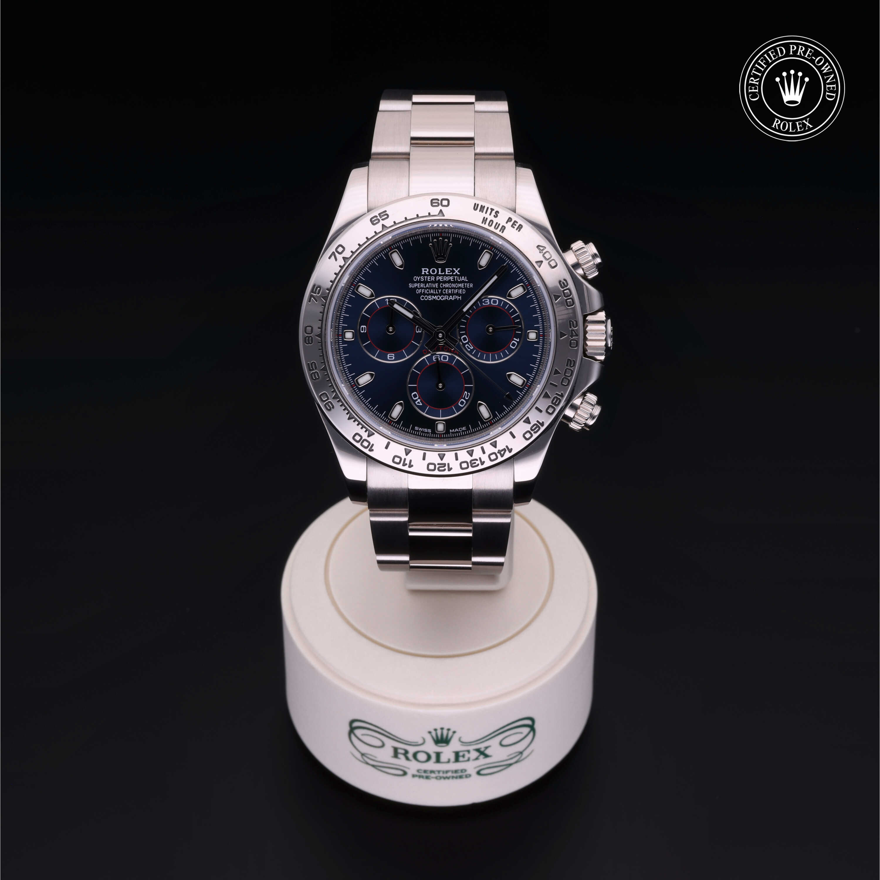 Rolex Cosmograph Daytona 116509 Blue Index Oyster White Gold