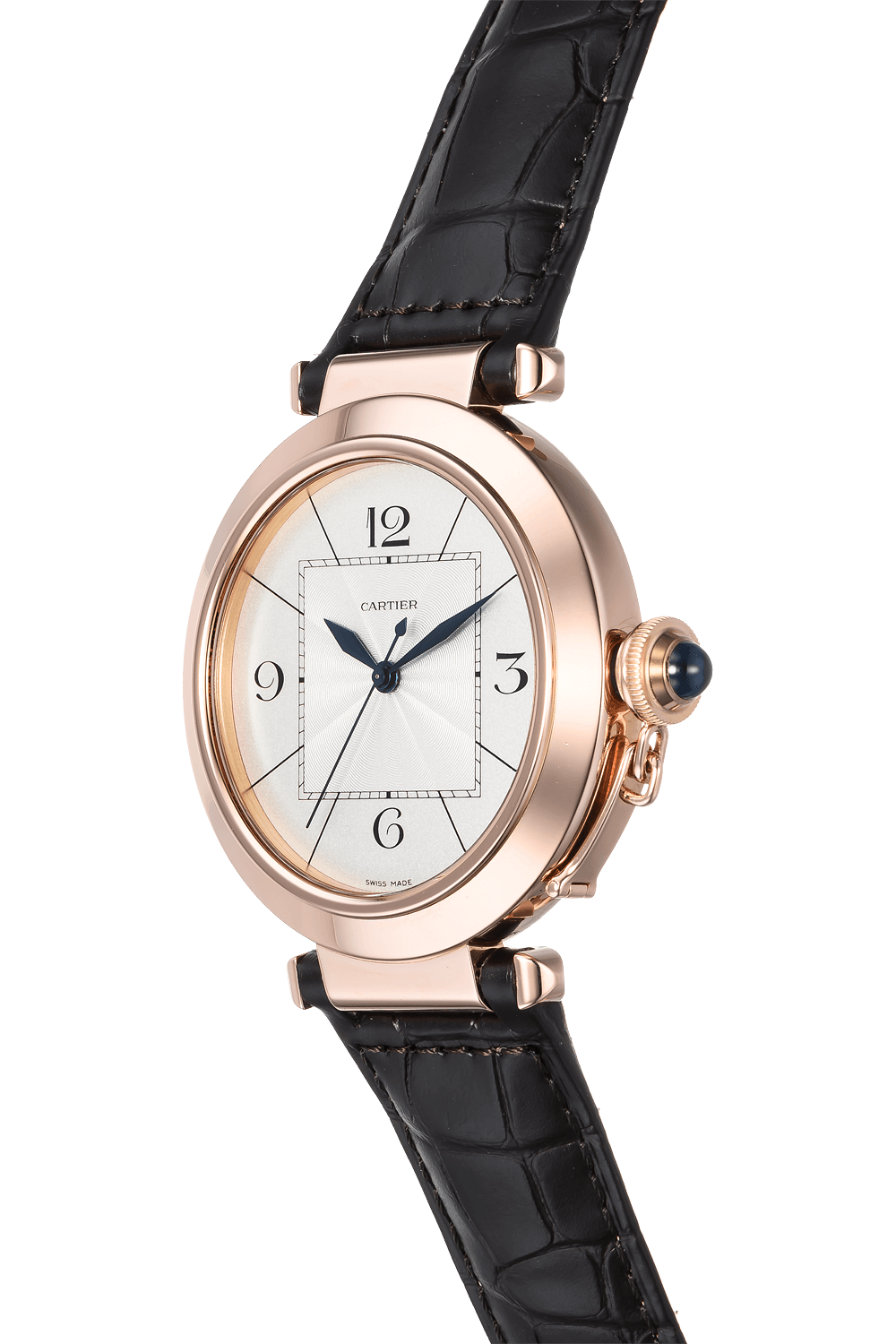 Cartier クォーツ時計 バーガンディ レザー Cartier クォーツ時計